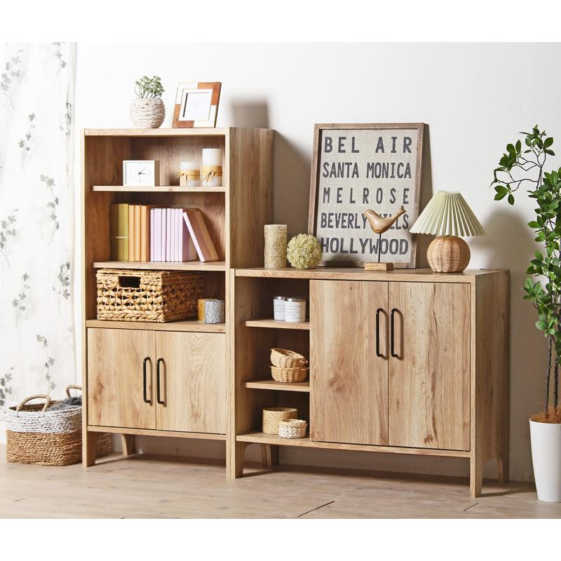 オープンラック 本棚 幅60 木製 扉付き 日本製 国産 ラック