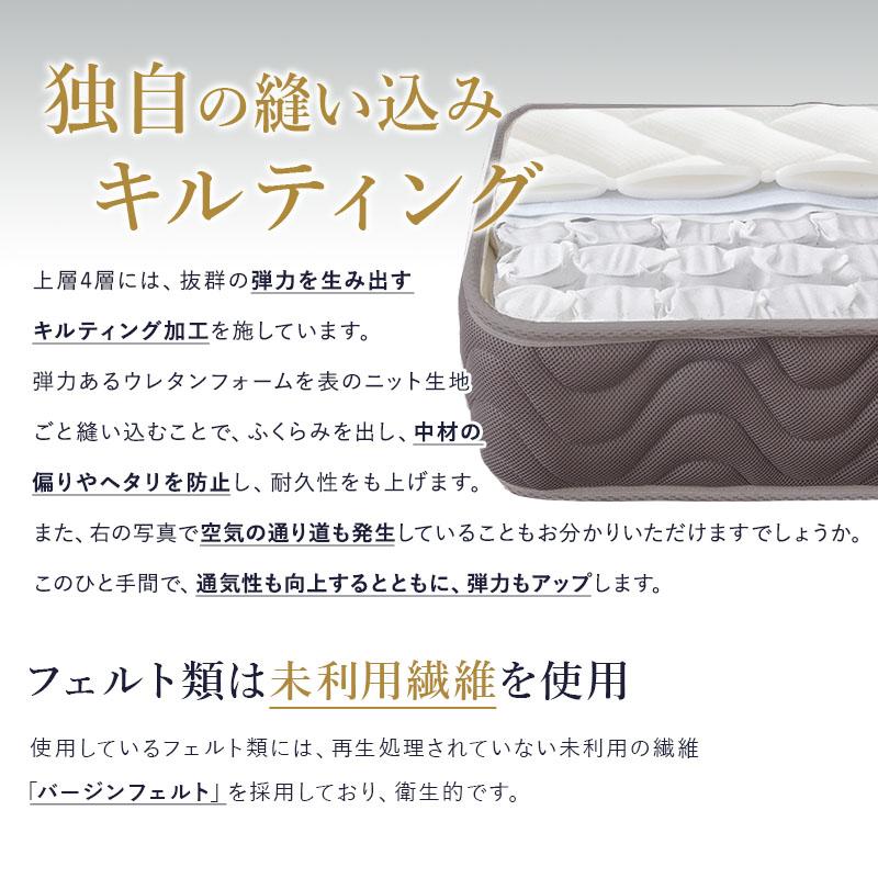 マットレス ポケットコイル やや硬め 厚さ20cm シングル マット