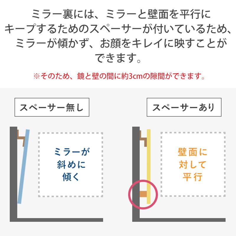 鏡 壁掛け 壁掛け鏡 ウォールミラー 壁掛けミラー 丸型 おしゃれ 飛散防止加工 化粧鏡 メイクミラー 化粧ミラー 玄関鏡 洗面鏡 ノンフレーム 円形 直径50cm｜interior-works｜07