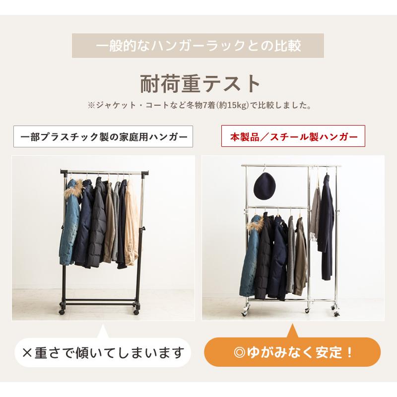 ハンガーラック 頑丈 スリム 2段 パイプハンガー 衣類収納 洋服掛け