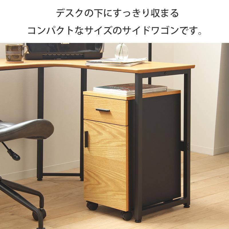 デスクワゴン アベニュー 完成品 スリム キャスター付き サイドワゴン