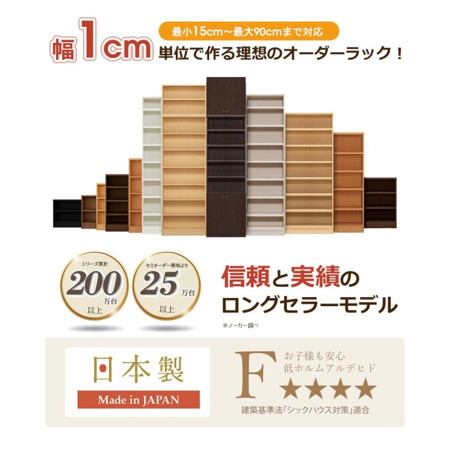 サイズオーダー家具 本棚 ラック シェルフ 日本製 エースラック オーダーメイド (棚板 標準タイプ／奥行46cm ラージタイプ／幅15〜24cmオーダー／高さ211.1cm)の画像