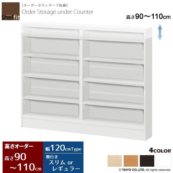 カウンター下収納 薄型 奥行30 or 18 日本製 オーダー (幅120cm／高さ 