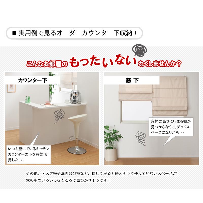 カウンター下収納 薄型 奥行30 or 18 日本製 オーダー (幅90.2cm／高さ