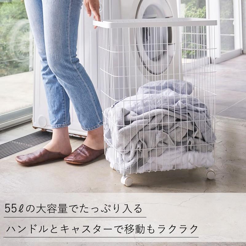tower ランドリーバスケット タワー 大容量 キャスター付き 55l 山崎
