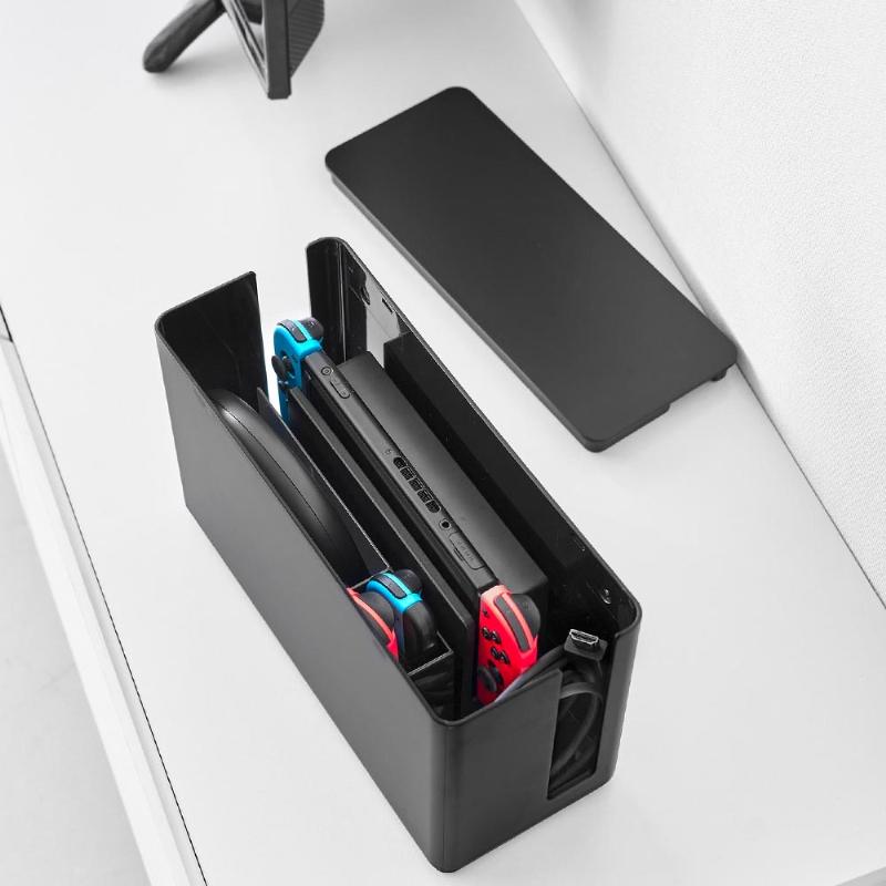 山崎実業 蓋付き重ねられるゲーム機器収納ケース スマート smart