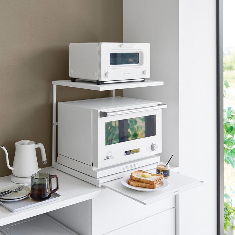 tower 「 スライドテーブル付きキッチン家電下ラック タワー 2段 山崎