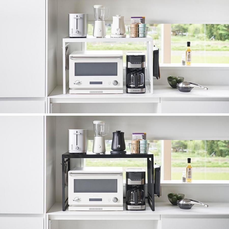 tower スチールパネル付きレンジラック W75 タワー 山崎実業 レンジ上