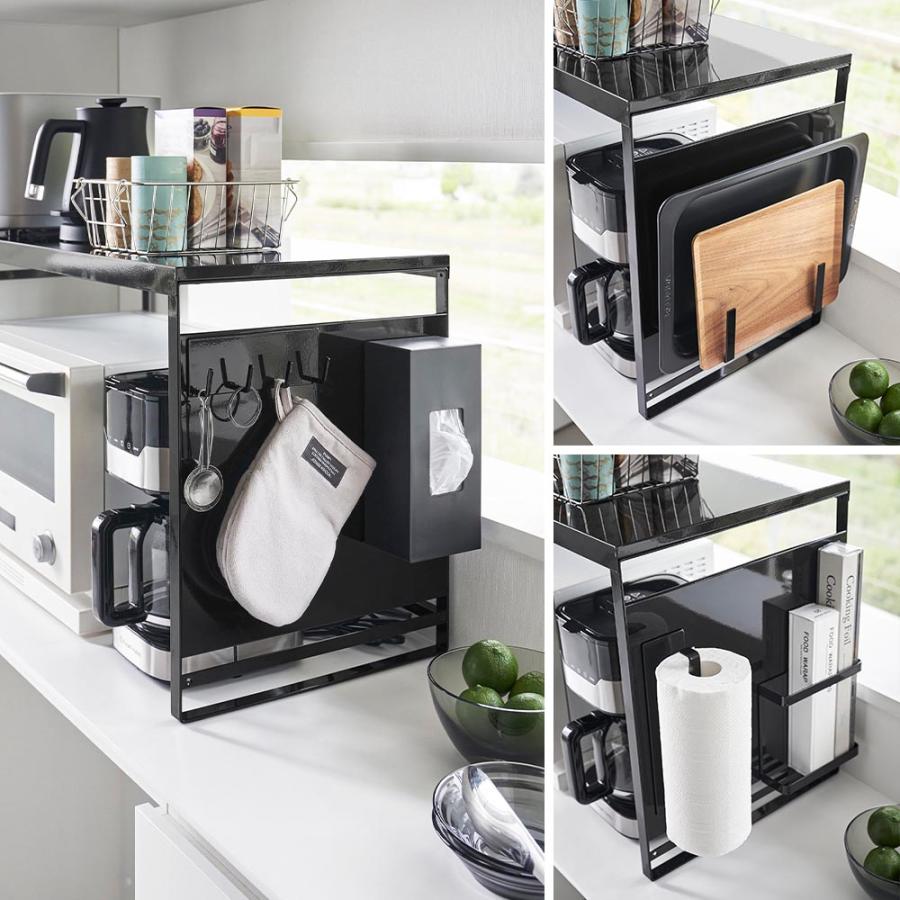 tower スチールパネル付きレンジラック W75 タワー 山崎実業 レンジ上