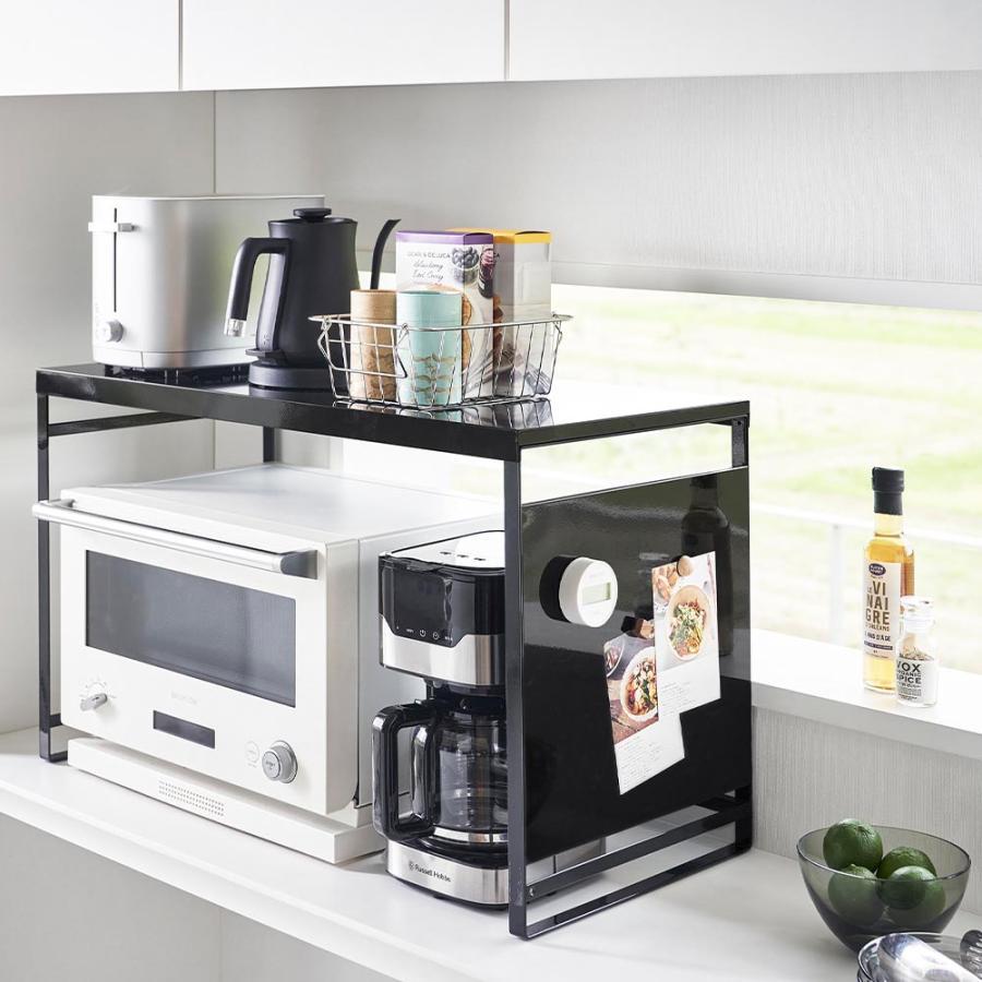 tower スチールパネル付きレンジラック W75 タワー 山崎実業 レンジ上