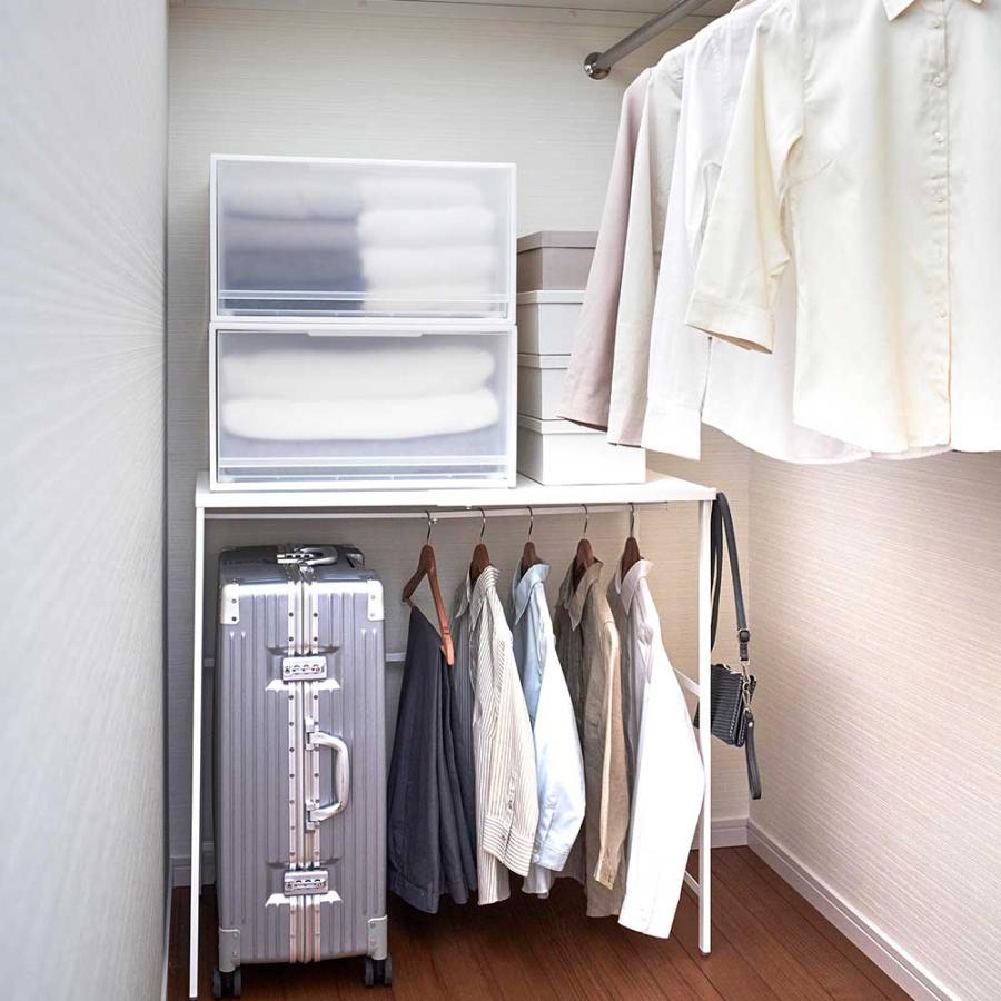 tower クローゼット 収納 押し入れ 伸縮キャリーケース上ラック タワー