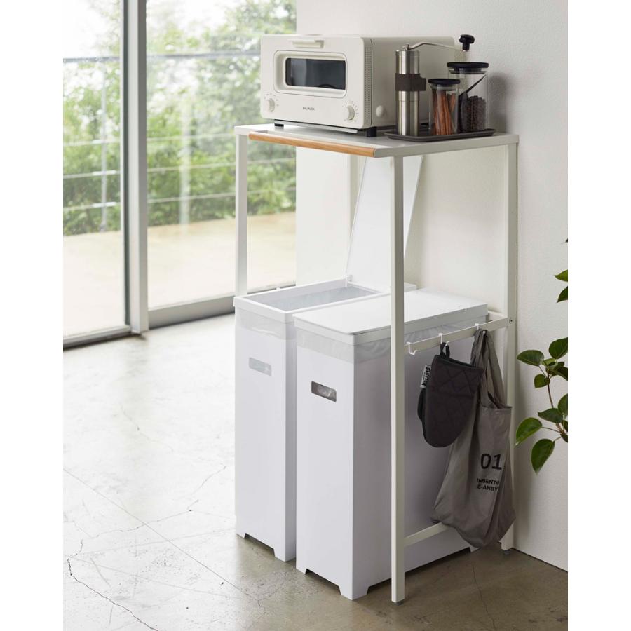 オシャレ✨ゴミ箱　棚　白　キャスター付き　便利　45L 2個　ダストボックス 東谷 ゴミ箱 45リットル 45L おしゃれ スリム キャスター スリム