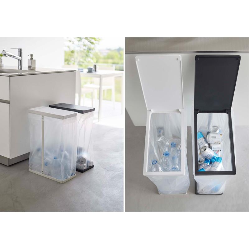 tower 【2個セット】 山崎実業 公式 スリム蓋付き分別ゴミ袋ホルダー