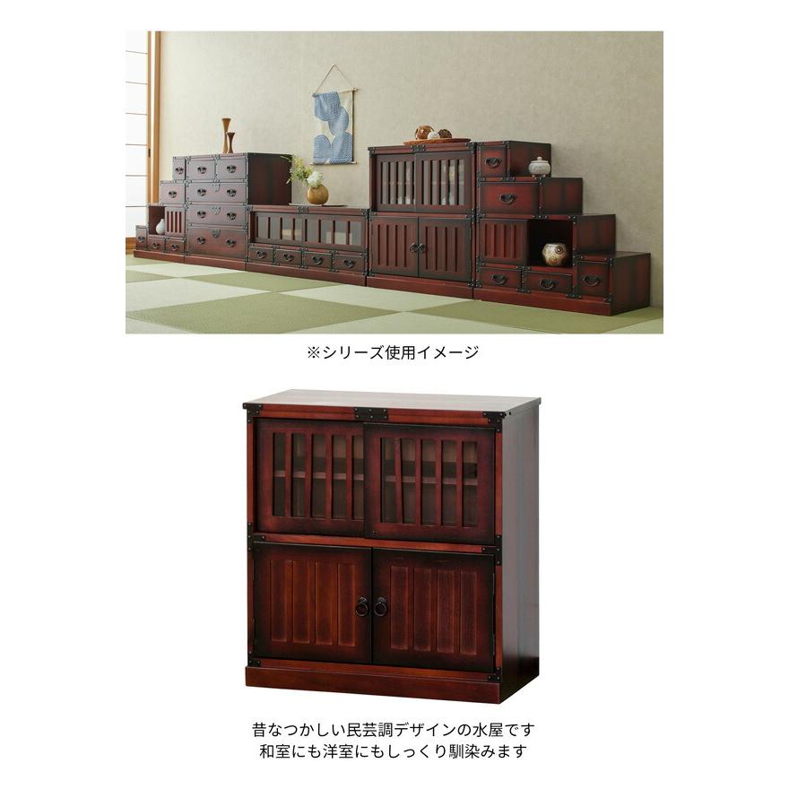 茶箪笥 飾り棚 和風 民芸調 違い棚 木製 収納棚 【こちらは店舗です。浜村鹿野温泉ICから3分 買取本舗 宮本リサイクル 営業時間9～19時 定休日水曜のみ←連絡できませんm(_ _)m】 茶箪笥 飾り棚 和風 民芸調 違い棚 木製 収納棚 【こちらは店舗です