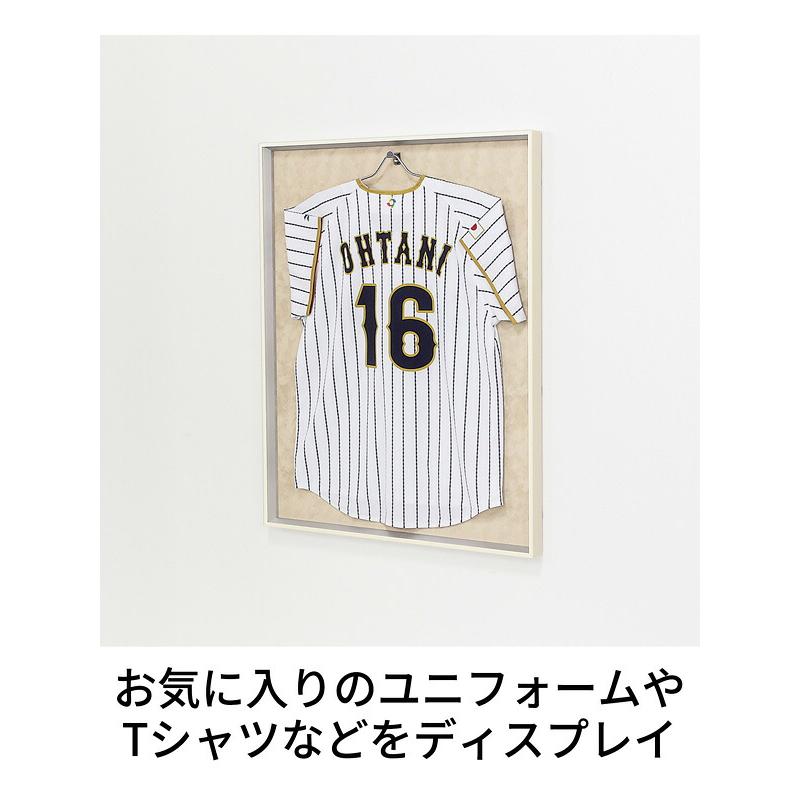 【法人のみ無料配送】ユニフォーム 額縁 Lサイズ ハンガー付き カスタムタイプ Tシャツケース 日本製 国産 L200I-Lの画像