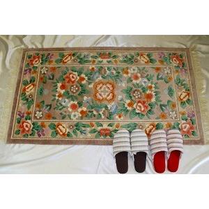 中国 シルク 緞通　段通 玄関マット | 