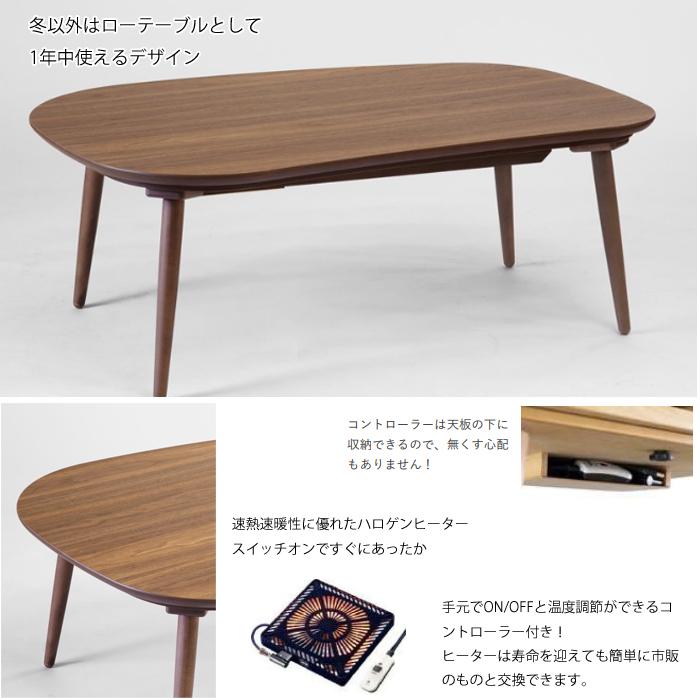 【日本製】日美 こたつテーブル Rasmo Walnut 幅120cmの画像