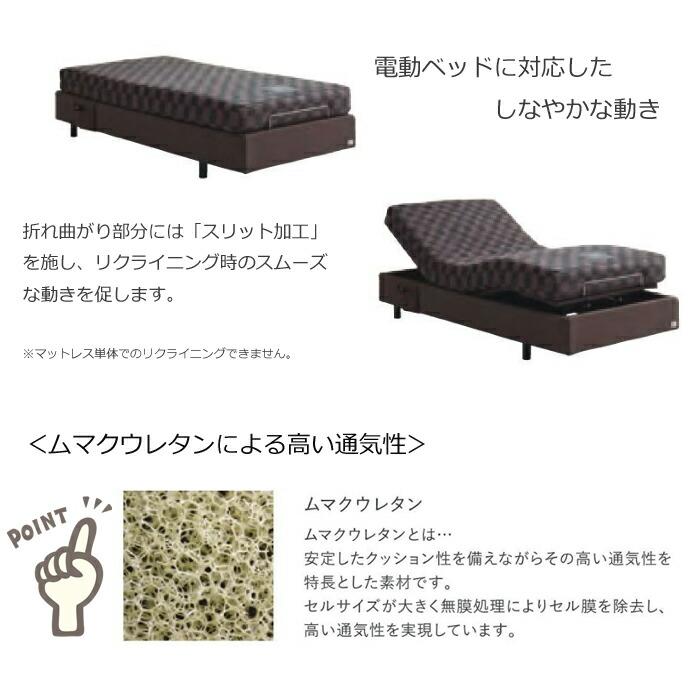 《送料込》 【正規代理店】サータ 電動ベッド用マットレス モーションパーフェクト ムマクウレタンマットレス セミダブルサイズ 【2215365308】(78430円)