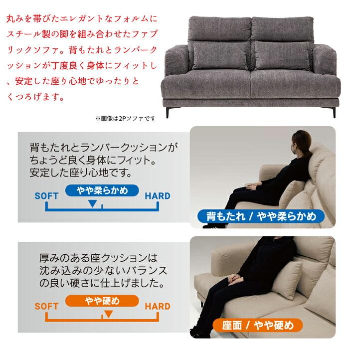 開梱設置無料】Rシリーズ 3Pソファ レスピロ ふわっとタッチ感 