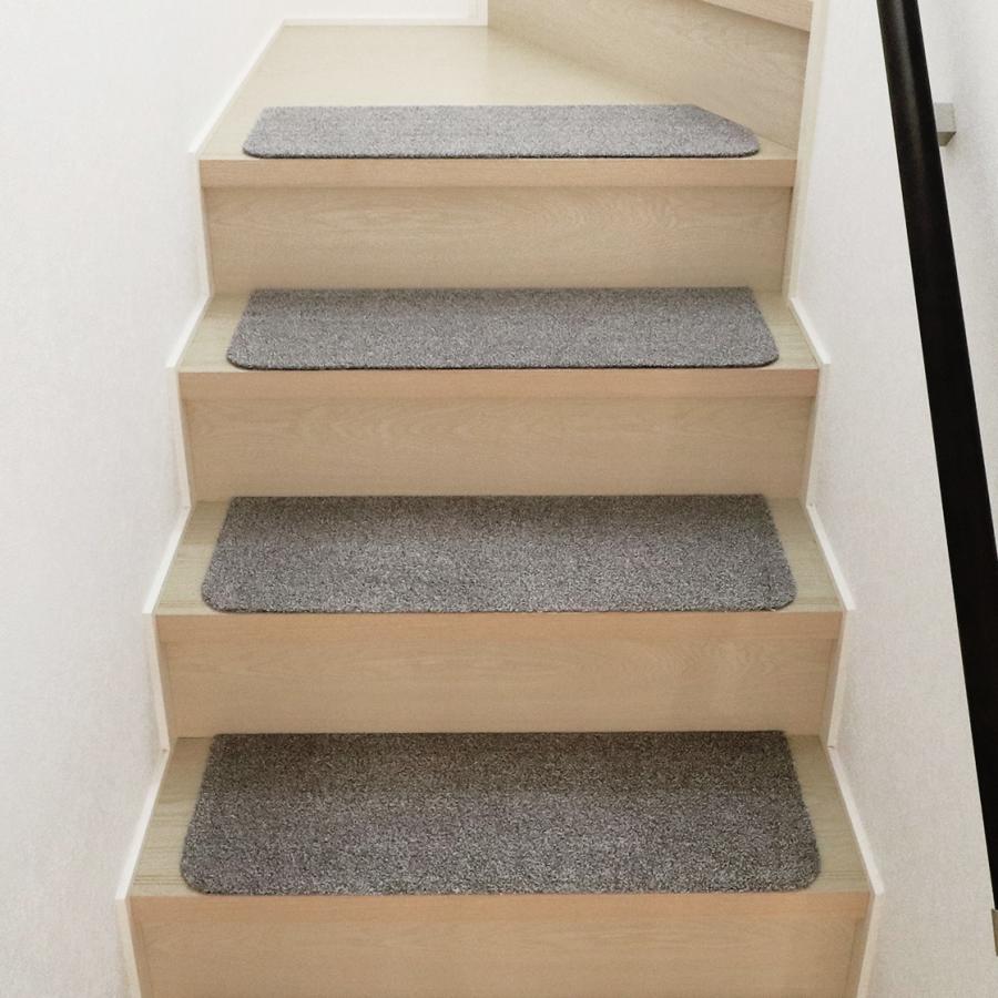 階段マット 滑り止め おしゃれ 高クッション性 13枚 やわらかパイル