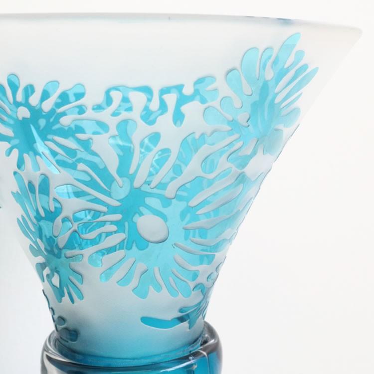 花瓶 おしゃれ ガラス かわいい 玄関 縦長 ブルー フラワーベース