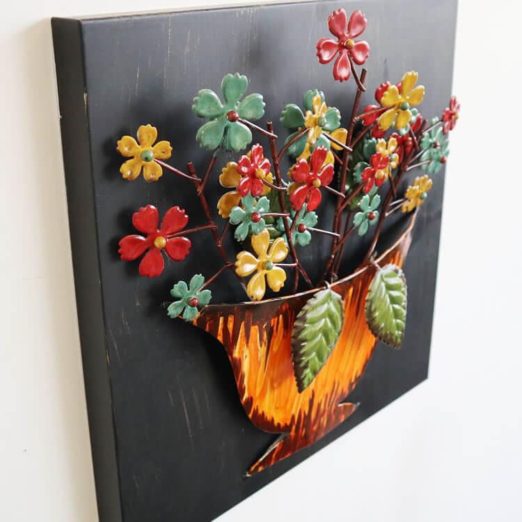 壁飾り おしゃれ ウォールデコレーション 花 オレンジ 壁デコ 1104kfm002 輸入雑貨イエ 通販 Yahoo ショッピング