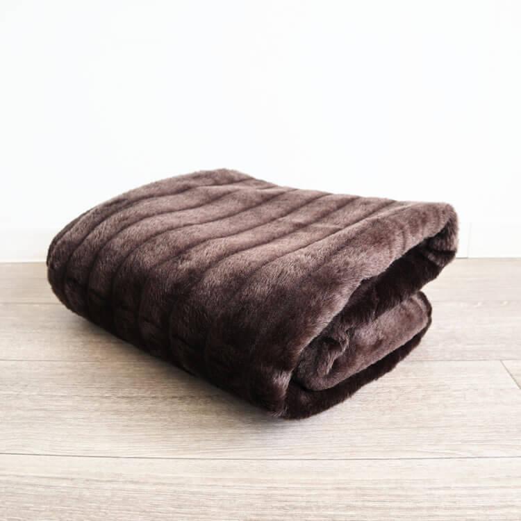 ブランケット 大判 ダークブラウン ひざ掛け 厚手 インテリア 大き目 160cmx120cm 1107wuj006 輸入雑貨イエ