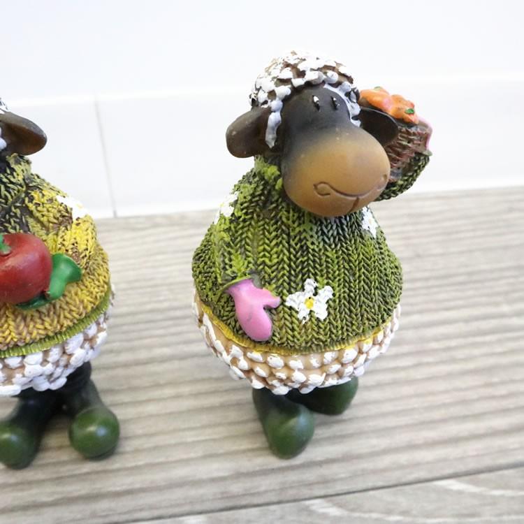 置物 玄関 かわいい 人形 ヒツジ 2個セット オーナメント インテリア