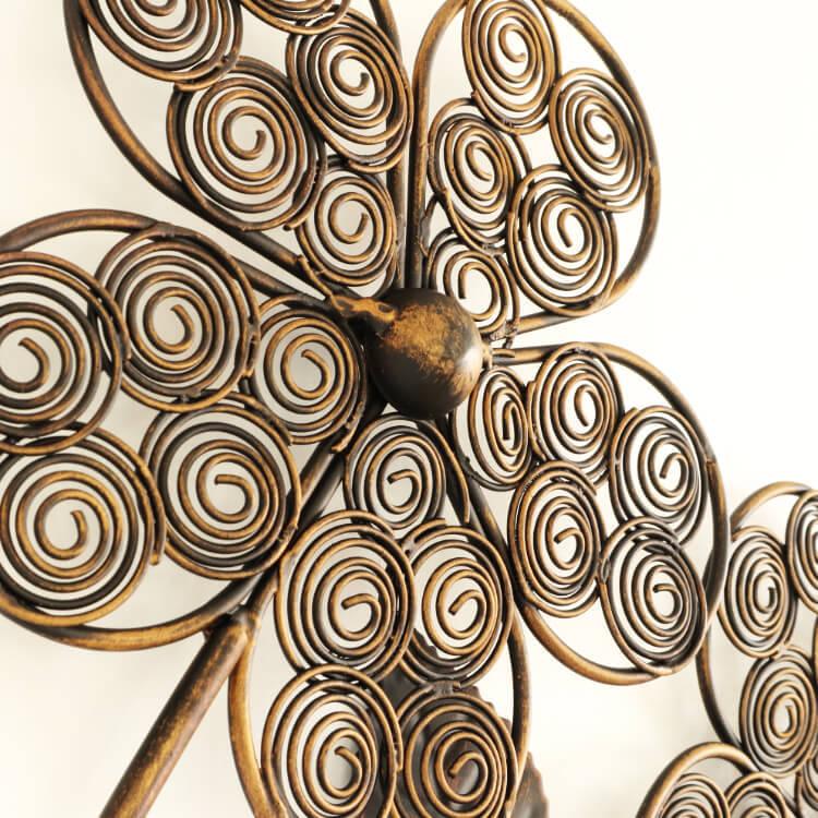 アートパネル アイアン壁飾り 花 ブラウン ウォールパネル 玄関