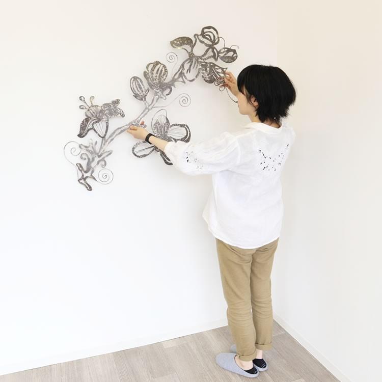 壁飾り インテリア 北欧 リビング アイアン 壁掛け おしゃれ ウォールデコレーション アートパネル 寝室 玄関 アンティーク 和モダン 花