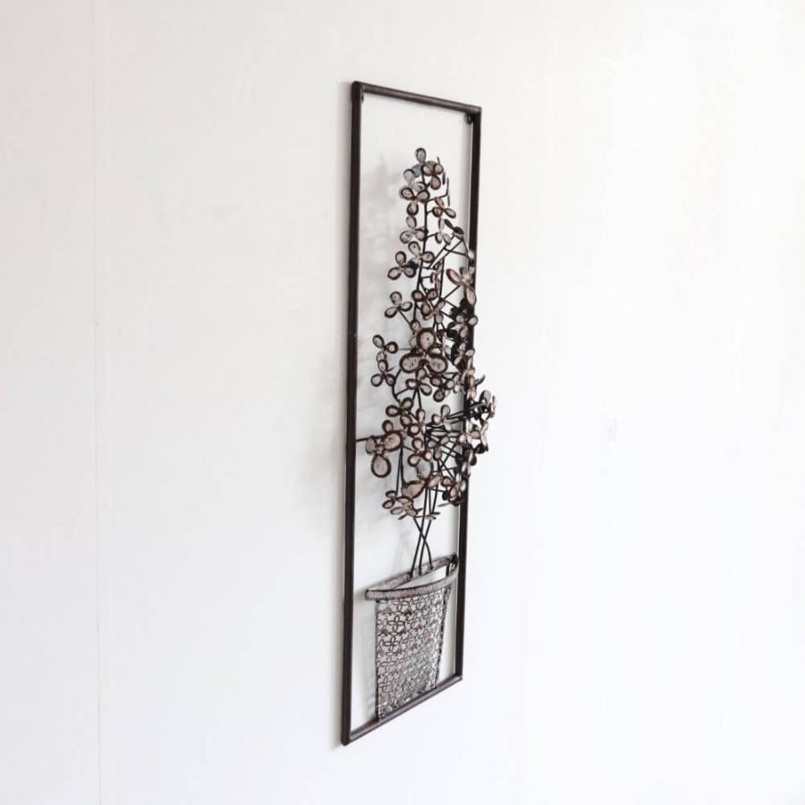 アートパネル アイアン壁飾り 花 ホワイト ウォールパネル 絵画