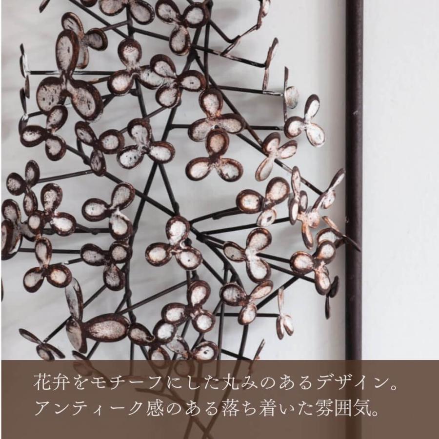 アートパネル アイアン壁飾り 花 ホワイト ウォールパネル 絵画