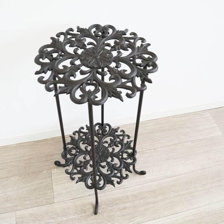 フラワースタンド アイアン 2段 プランタースタンド おしゃれ 花台座