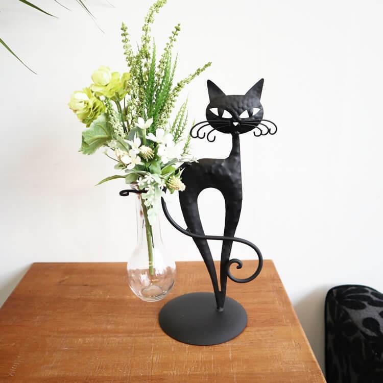 猫 雑貨 プレゼント 一輪挿し フラワーベース おしゃれ 黒 ネコ好き かわいい 花瓶 1606ifh005 輸入雑貨イエ 通販 Yahoo ショッピング