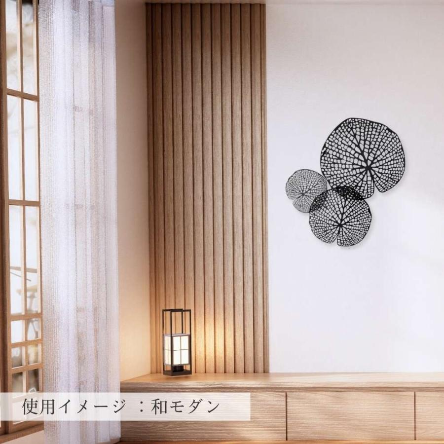 アートパネル アイアン壁飾り ブラック 蓮 ウォールパネル 絵画