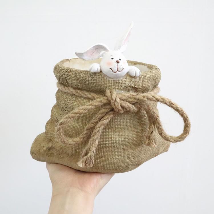 ギフトラッピング無料 鉢カバー うさぎ おしゃれ 玄関 プランター