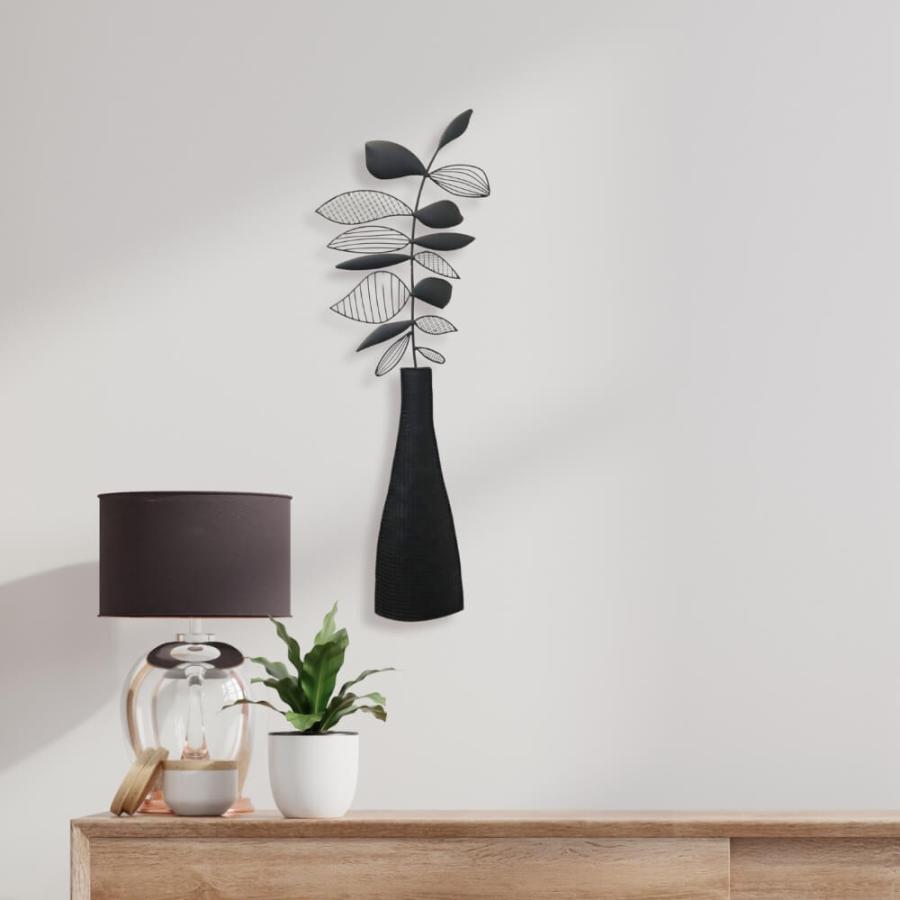 アートパネル アイアン壁飾り 花 黒 ウォールパネル 絵画 インテリア