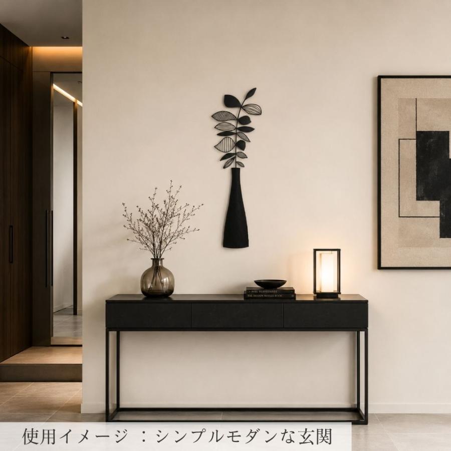 アートパネル アイアン壁飾り 花 黒 ウォールパネル 絵画 インテリア