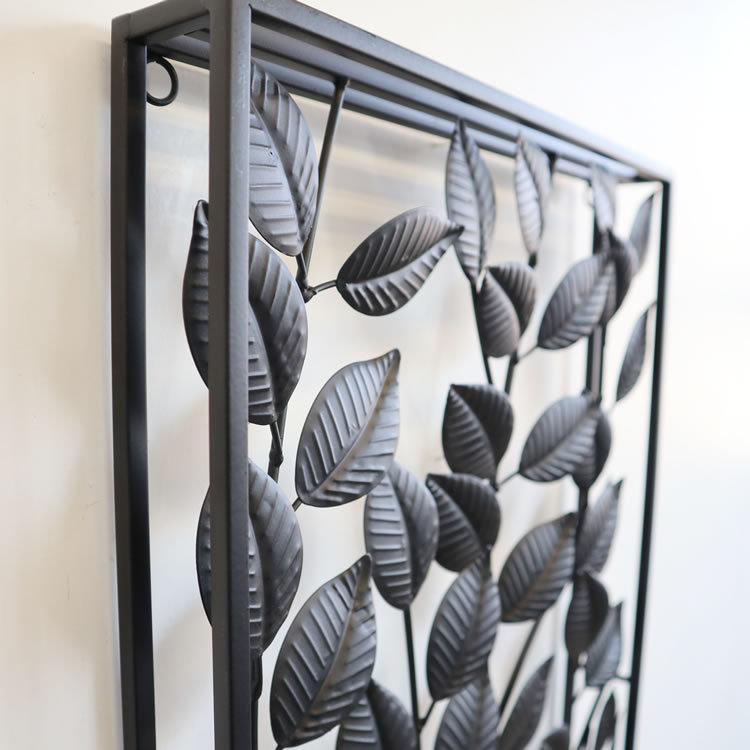 アートパネル アイアン壁飾り ボタニカル モノトーン モダン ウォール