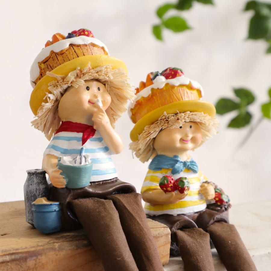置物 オブジェ 玄関 かわいい プレゼント ケーキ こびと 妖精 お座り