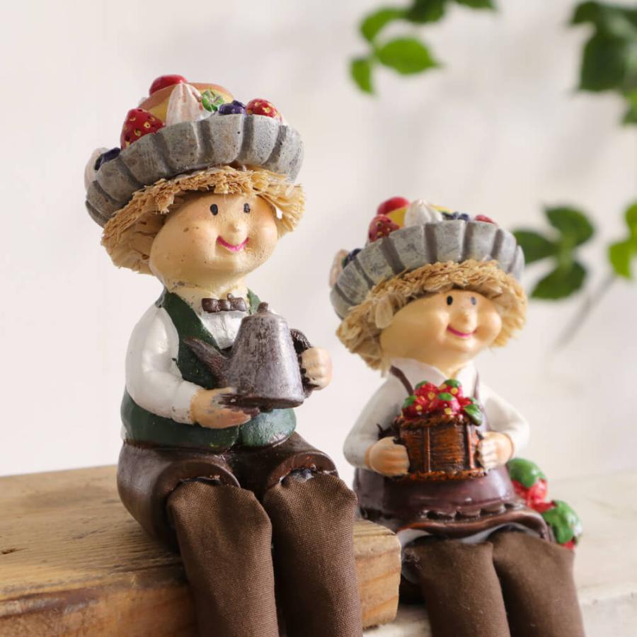 置物 オブジェ 玄関 かわいい プレゼント ケーキ こびと 妖精 お座り