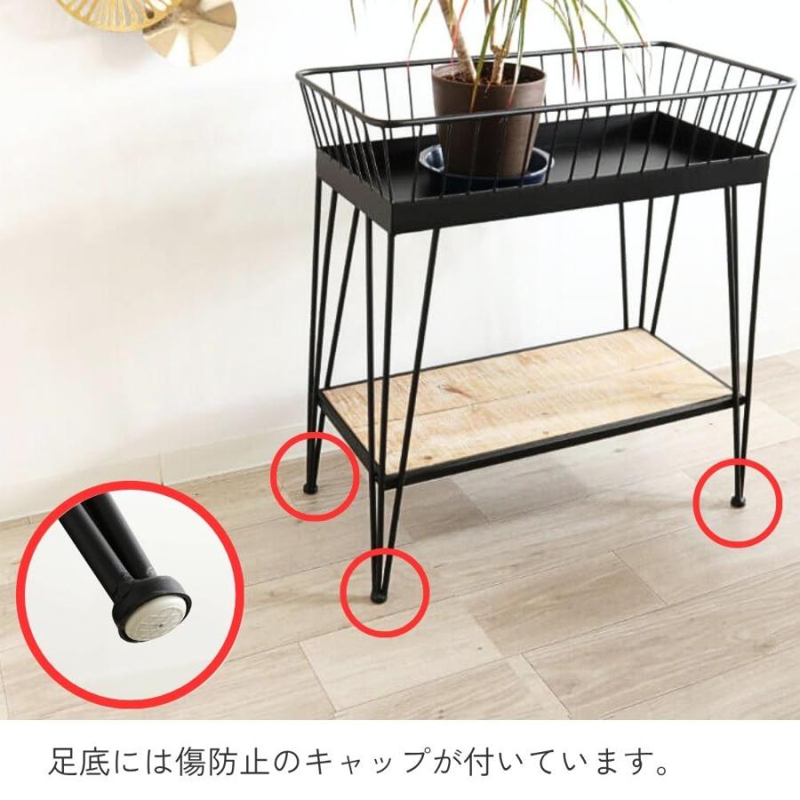 プランタースタンド アイアン インテリア 黒 フラワースタンド 2段