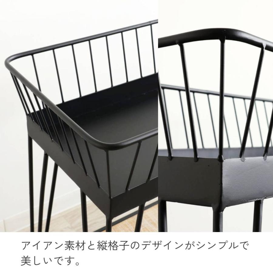 プランタースタンド アイアン インテリア 黒 フラワースタンド 2段