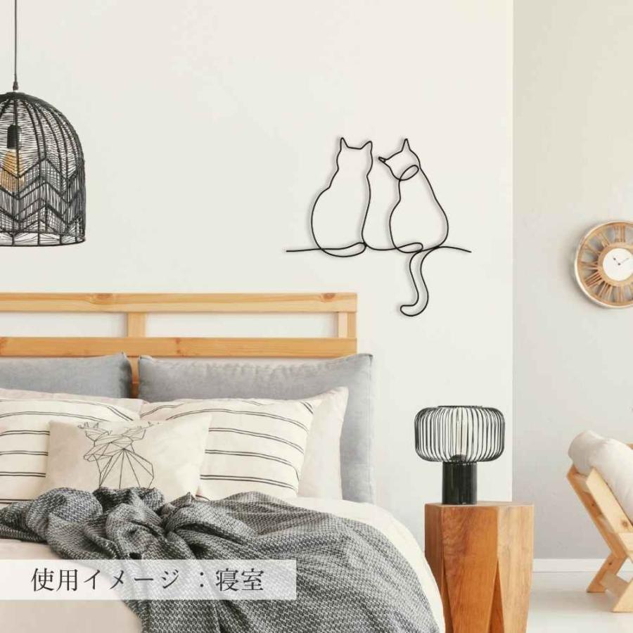 アイアン壁飾り アート 玄関 インテリア 壁飾り 猫 ワイヤーアート