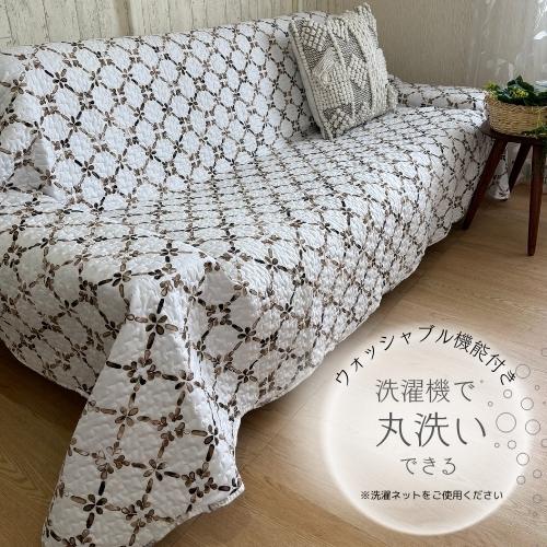 マルチカバー 洗える 花柄 正方形 ソファカバー 190×190cm 2帖