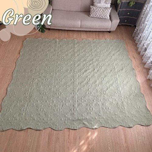 マルチカバー 洗える キルト 無地 ベッド ソファカバー 185×185cm 2帖 シンプル ウォッシャブル コンパクト くすみカラー リバーシブル ペットに優しい 緑 灰 |  | 02