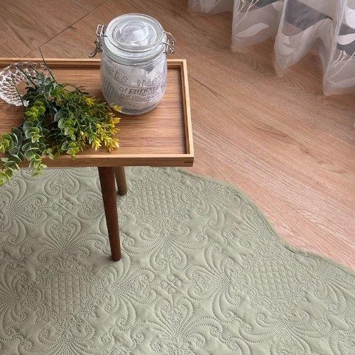 マルチカバー 洗える キルト 無地 ベッド ソファカバー 185×185cm 2帖 シンプル ウォッシャブル コンパクト くすみカラー リバーシブル ペットに優しい 緑 灰 |  | 03