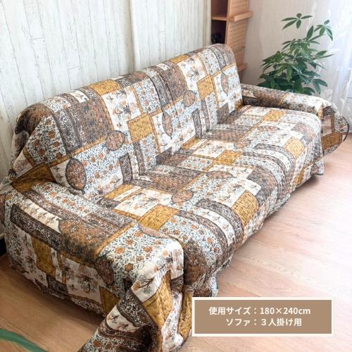洗える メキシカン柄 ソファカバー マルチカバー リバーシブル  190x190cm 2畳 2帖 軽量 お洒落 おしゃれ 明るい 黄 目隠し メキシコ ウォッシャブル 多用途 |  | 05