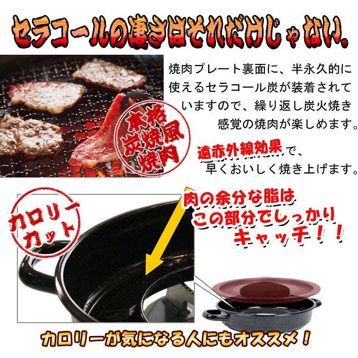 【焼肉プレート】煙が気にならない お部屋OK 軽量で収納楽 ダイエット 遠赤外線効果でおいしく焼ける セラコール炭火焼器 CE-401 (焼肉プレート)｜interiorkataoka｜04