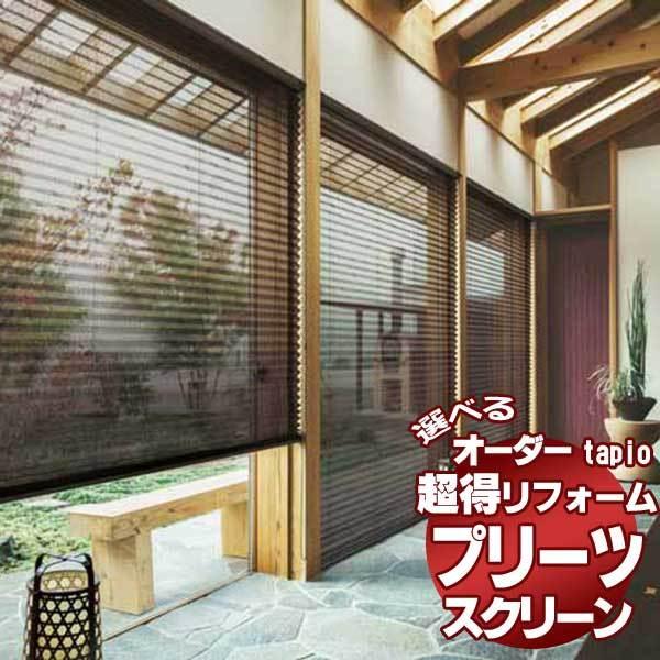 送料無料！立川機工 tapio タピオ プリーツスクリーン シースルー クロップ TP-651〜652 ペアタイプ ワンチェーン式 Ｄ(スダレ調レース)+Ｄ